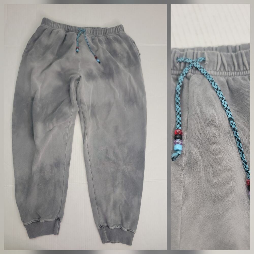 DANNIJO Sweatpants Womens SZ L Gray Tie Dye Pull On Relaxed Boyfriend Joggers